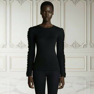 58. LAST FOUR The Moon Ruffle Long Sleeve Shirt